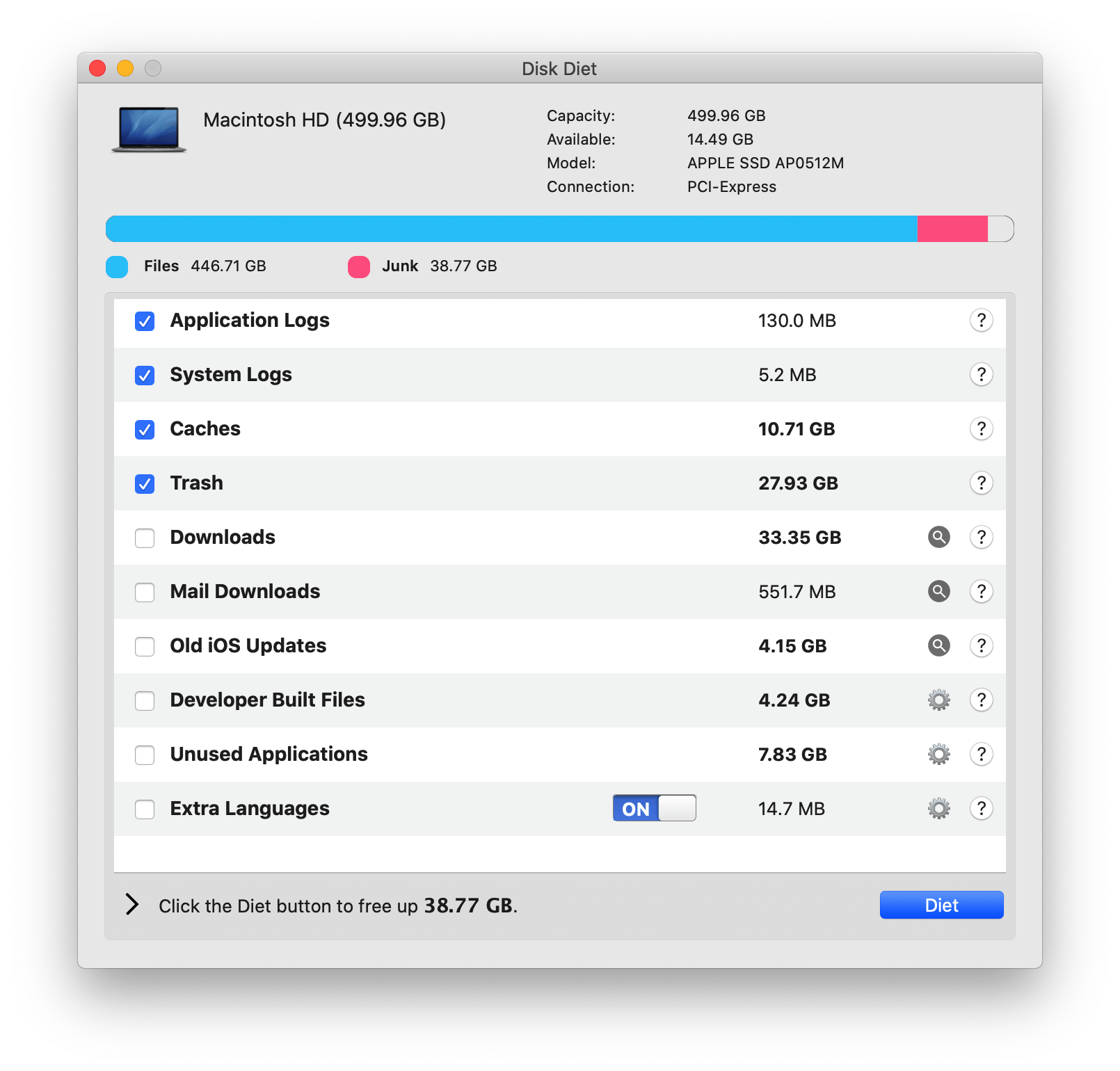 Disk Diet Get more disk space for your Mac