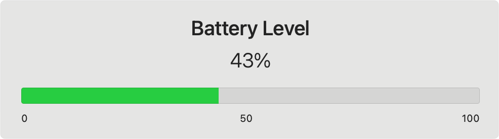 Screenshot of Endurance showing the remaining time for the internal battery before it runs out.