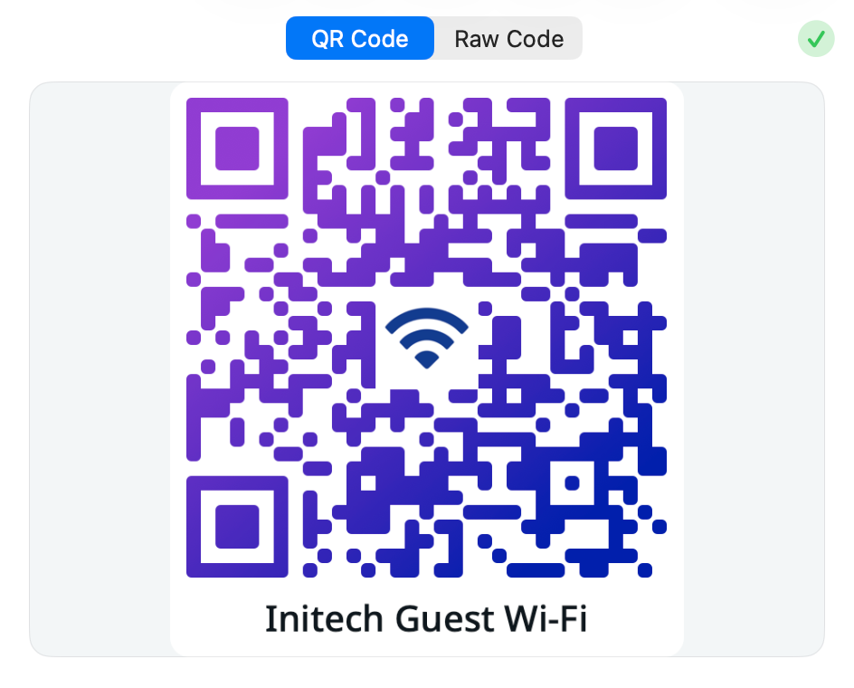 QR Factory 3 QR code preview with a green checkmark indicating that the customized code can be decoded