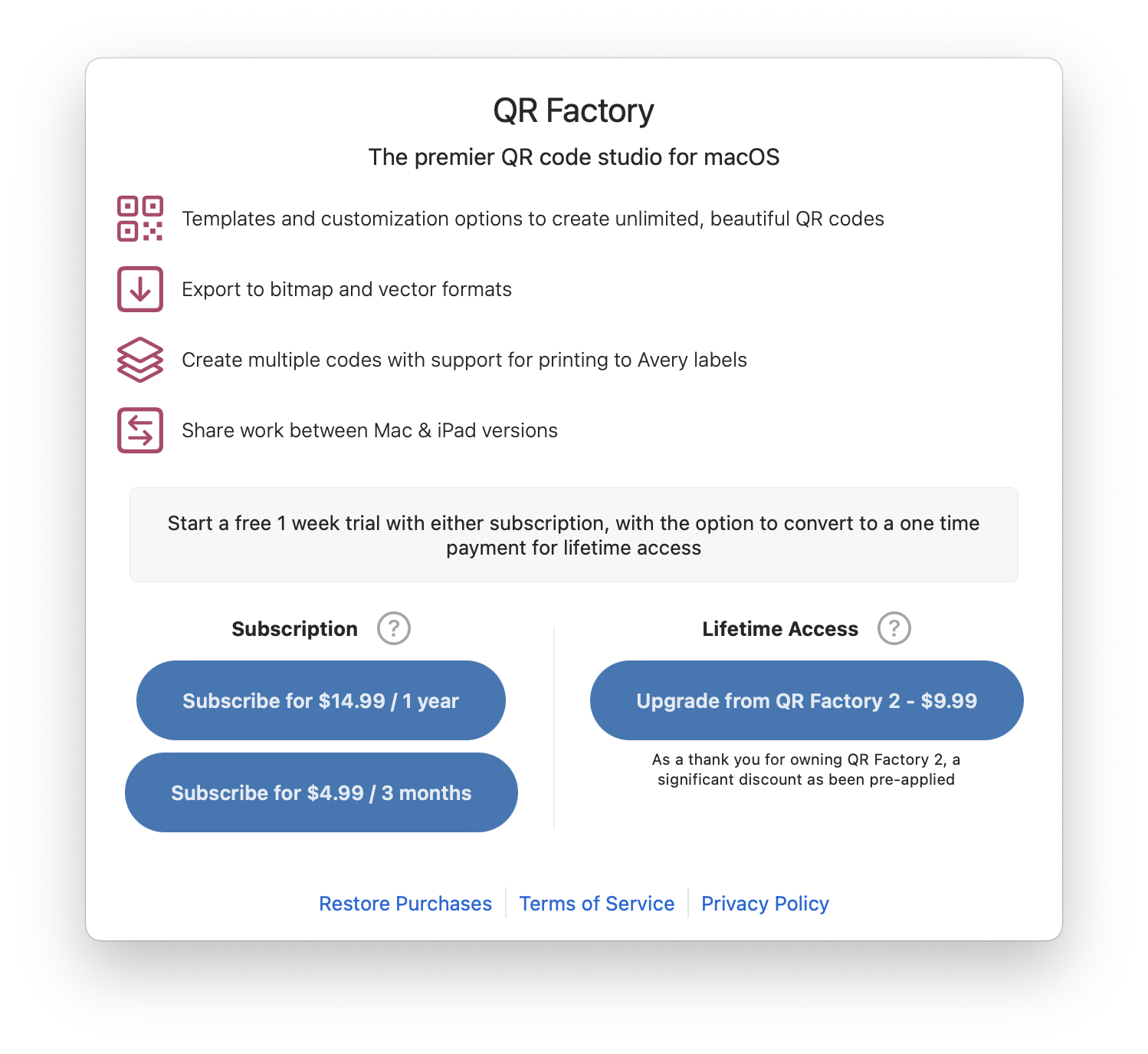 QRF3 Upgrade (just the dialog)