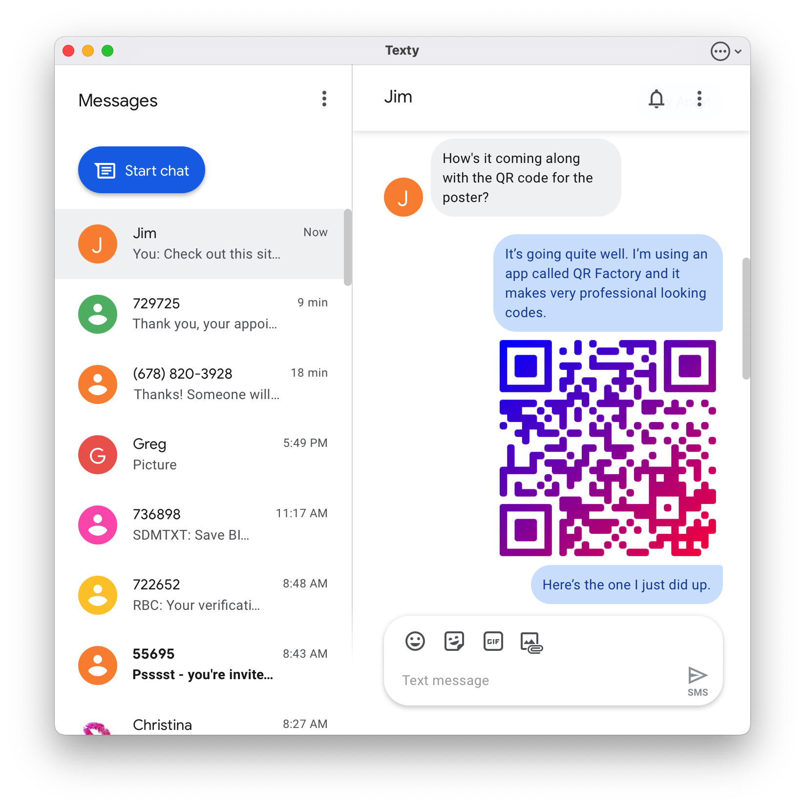 Texty Text Texty for Google Messages | Tunabelly Software